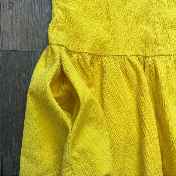 COS Girls Short Sleeves Round Neck Yellow Dress Size 2 - Picture 5 of 9